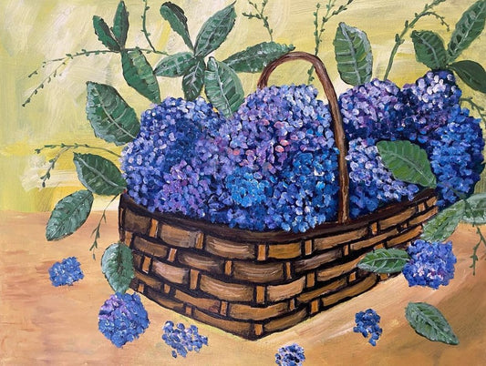 Cesta de Hortensias
